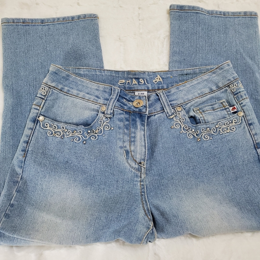 AB Embellished Jean Capris